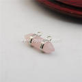 Rose Quartz Hexagon Bicone Pendant for Jewelry Earring as Birthday Gift